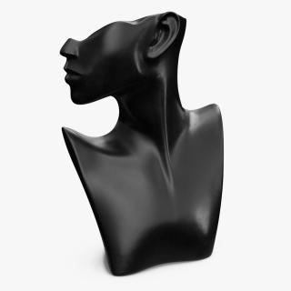 3D Bust Form Jewelry Display Black