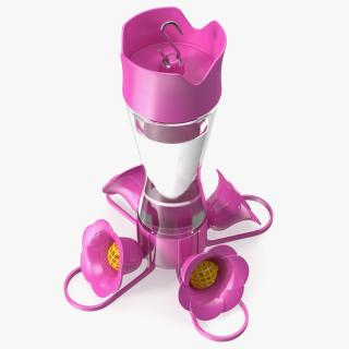 3D Pink Hummingbird Feeder model