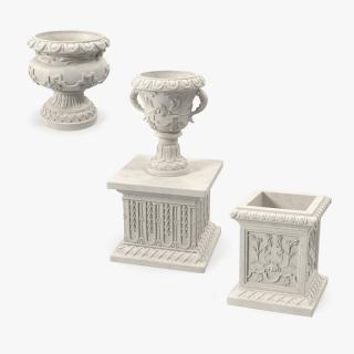 3D Provence Planters Collection model