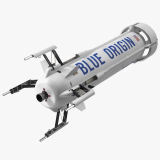 3D model Blue Origin New Shepard Rocket Booster Rigged