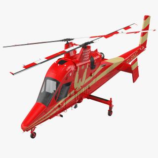 Kaman K Max Synchropter Red Rigged 3D model