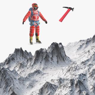 Snow Mountain with Climber Collection 3D