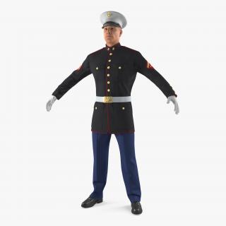 3D US Marine Corps Soldier in Parade Uniform