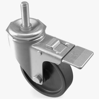 3D Swivel Threaded Stem Caster with Brake model