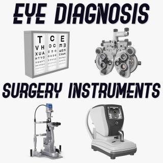 3D Eye Diagnosis and Surgery Instruments Collection model