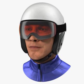 3D model Skier Head in Helmet