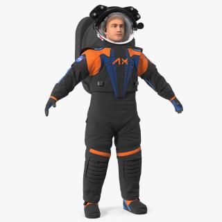 Astronaut in NASA Axiom Spacesuit A-pose Fur 3D model