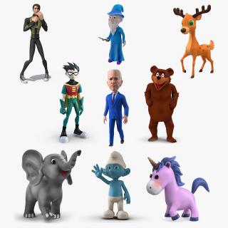 3D Cartoon Rigged Characters Collection 6 model