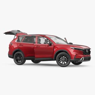 3D model 2025 Honda CR-V Red Rigged for Cinema 4D