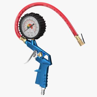 3D Tire Inflator Dial Pressure Gauge Air Compressor Blue model