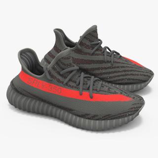 3D model Yeezy Boost 350 Sneakers Black