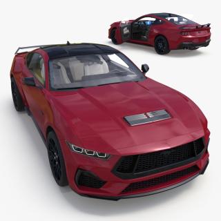 3D model Ford Mustang 2024 Red Rigged 2