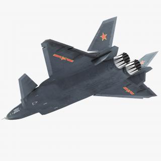 Stealth Chengdu J-20 Rigged 3D