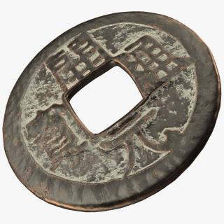 3D model Chinese Coin Dynasty Kai Yuan Tong Bao Copper