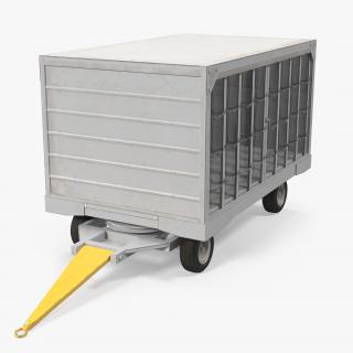 3D model Airport Closed Baggage Trailer