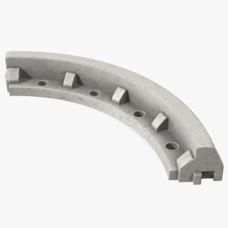 Concrete Curb Rounded Section 3D model