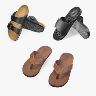 Men Sandals Collection 3D