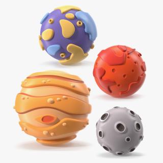 3D Cartoon Planets Collection 4 model