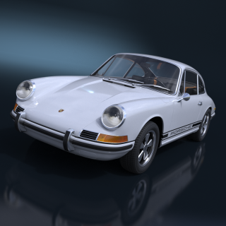 White Porsche 911 1968 3D