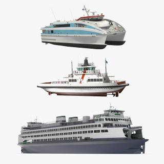 Ferry Ships Collection 3D