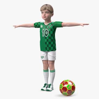 3D Child Boy Sport Style T-Pose model