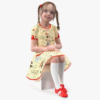 3D model Child Girl Pose