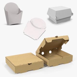 3D Fast Food Containers Collection