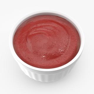 3D Tomato Ketchup In Melamine Dipping Bowl Round Sauce