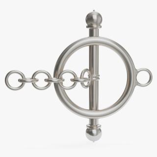 Toggle Jewellery Clasp Silver 3D model