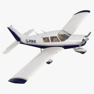 Four Seat Light Aircraft Piper PA-28 Rigged for Maya 3D