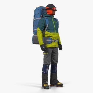 3D model Man Traveler with Backpack Standing Pose