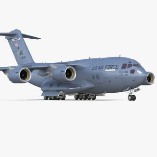 Boeing C17 Globemaster III Transport Aircraft Rigged 3D