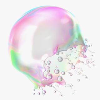 3D model Soap Bubble Burst Stage 4