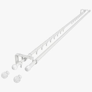 3D White Curtain Rods model