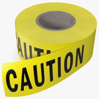 Yellow Caution Tape Roll 3D model