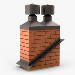 Double Brick Chimney Corner Base 3D