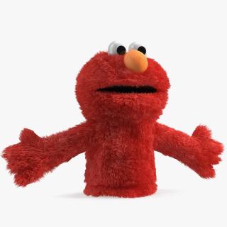 Hand Puppet Elmo Fur Rigged 3D