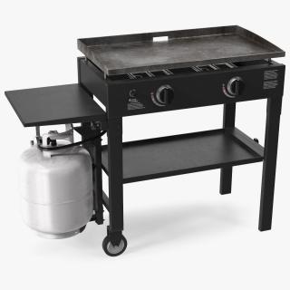 3D Flat Top Griddle Station with Gas Cylinder Dusty model