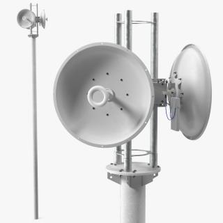 Directional 5GHz Dish Antenna on Pole 3D