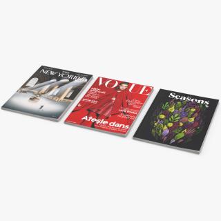 3D New Yorker Vogue and Seasons Magazines model