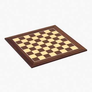 3D Wooden Chess Board model