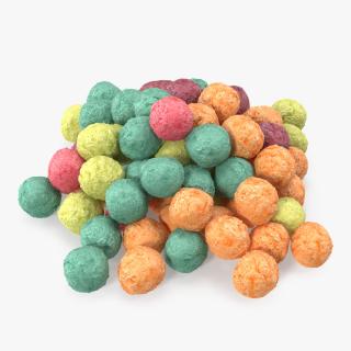 Pile of Colorful Cereal Balls 3D model