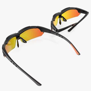 3D model Orange Cycling Sport Sunglasses Set