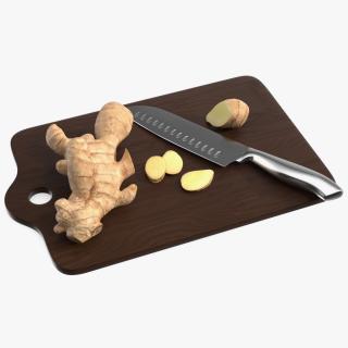 Sliced Ginger Cutting Board 3D