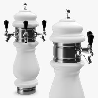 3D Ceramic Triple Faucet Draft Beer Tower model