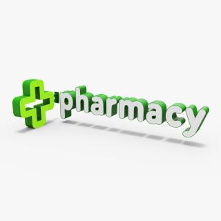 3D model Pharmacy Sign Illuminated