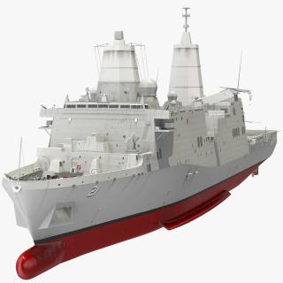 3D Amphibious Transport Dock with Sikorsky MH 53 Pave Low Rigged