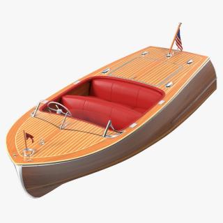 Classic Sport Boat Light Wood 3D model