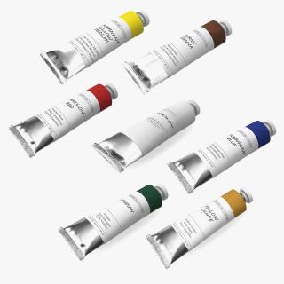 3D Oil Paint Tubes Collection 3 model