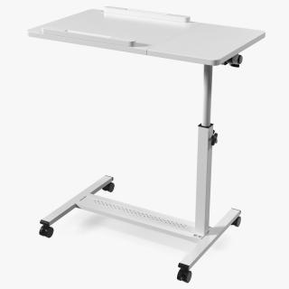 Overbed Rolling Laptop Table White 3D model